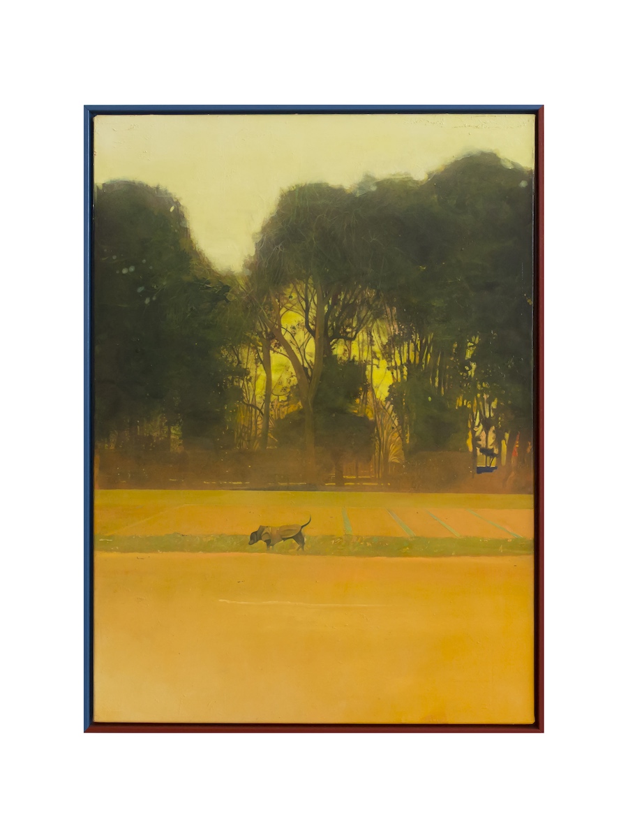 Francesco Lauretta, Dante (Cascine), 2018, olio su tela e cornice bicolore, cm 115.5x83.5  [LF 10]