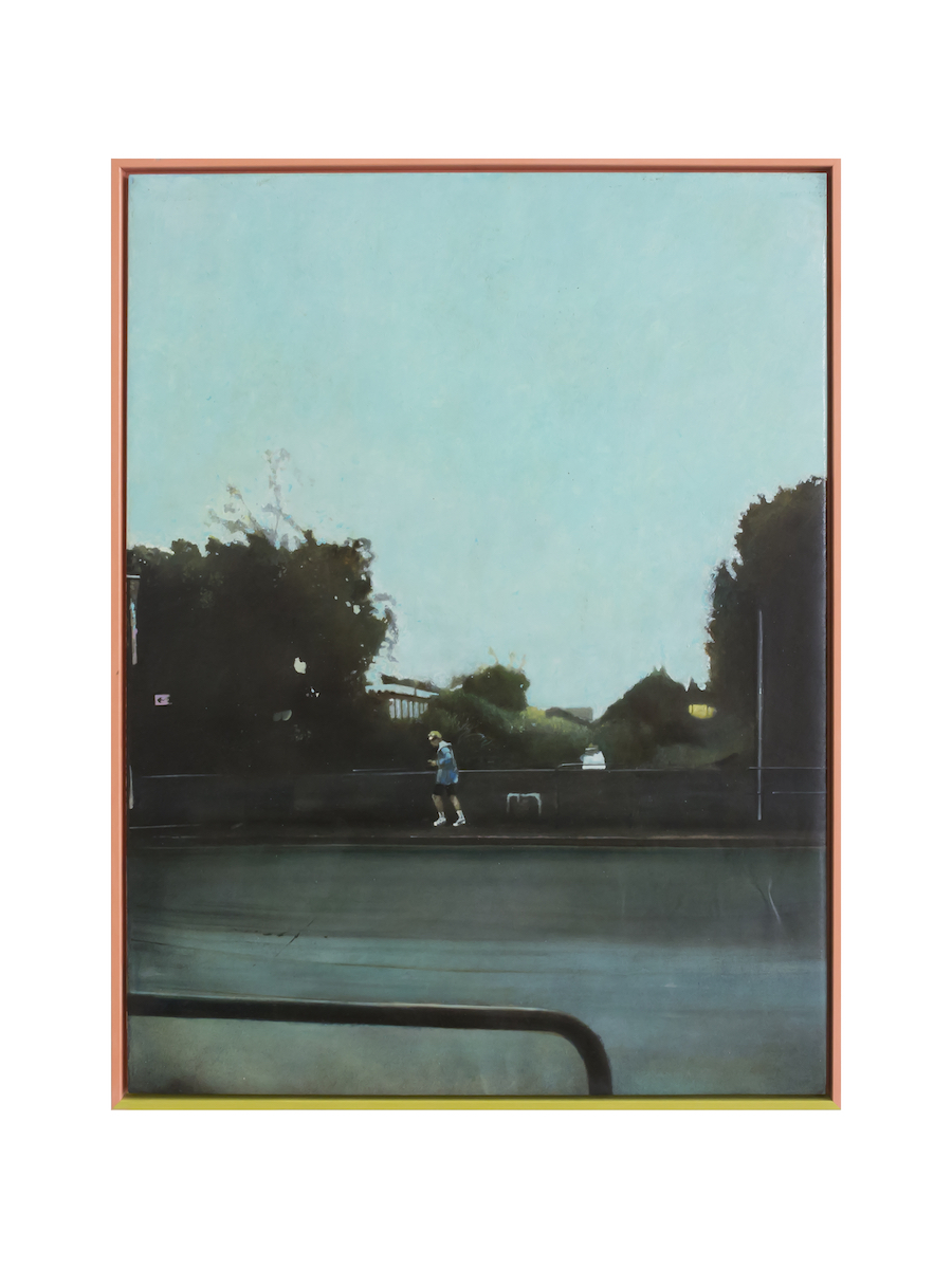 Francesco Lauretta, Quasi Euforia#3 (remix),  2018, olio su tela e cornice bicolore, cm 106.5x80.5 [LF 11]