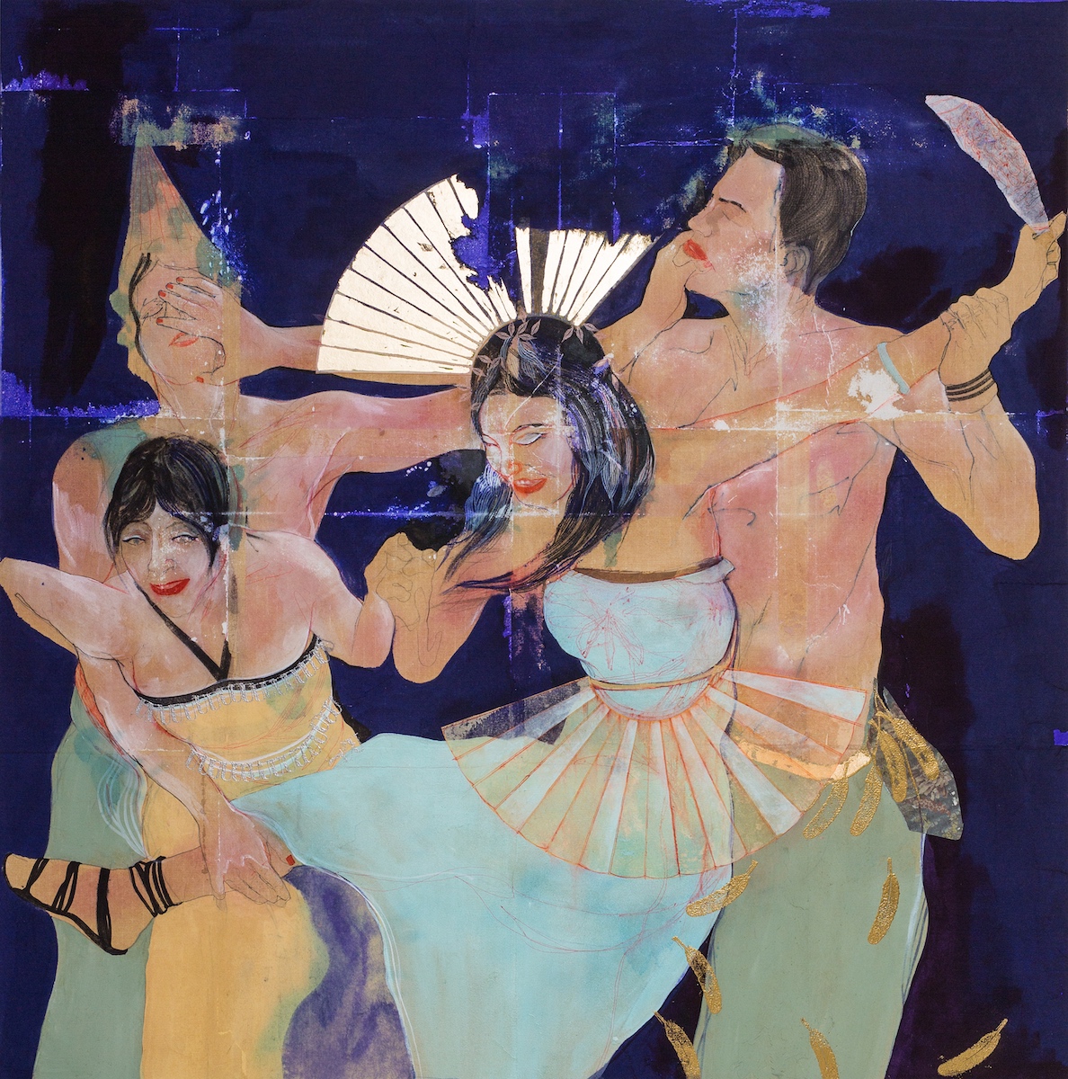 Elena Monzo, Midsummer Night Dream, 2017, tecnica mista su tela, cm 150x150