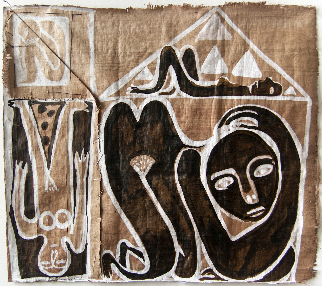 oil and acrylic on papirus, cm 68,6x63,5