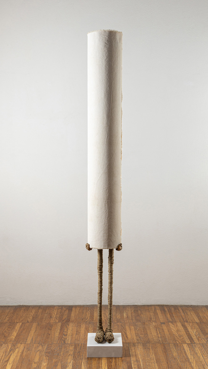 corda annodata, acrilico su tela e legno, cm 150x20x18 [PA21]